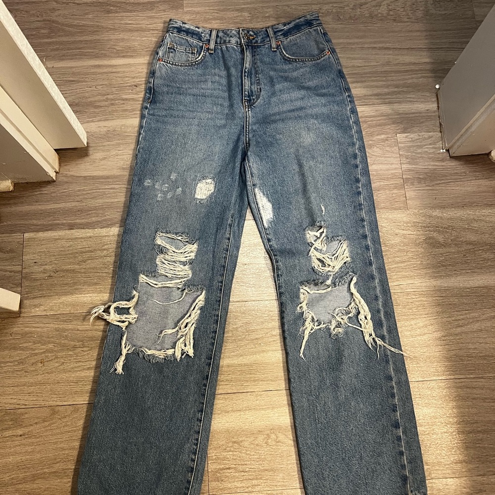 Forever 21 Distressed Blue Jeans